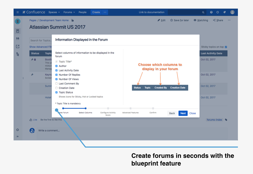 The blueprints feature helps you create a highly customised forum in seconds.