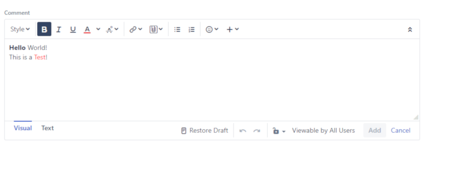 Editor with button to restore a saved draft