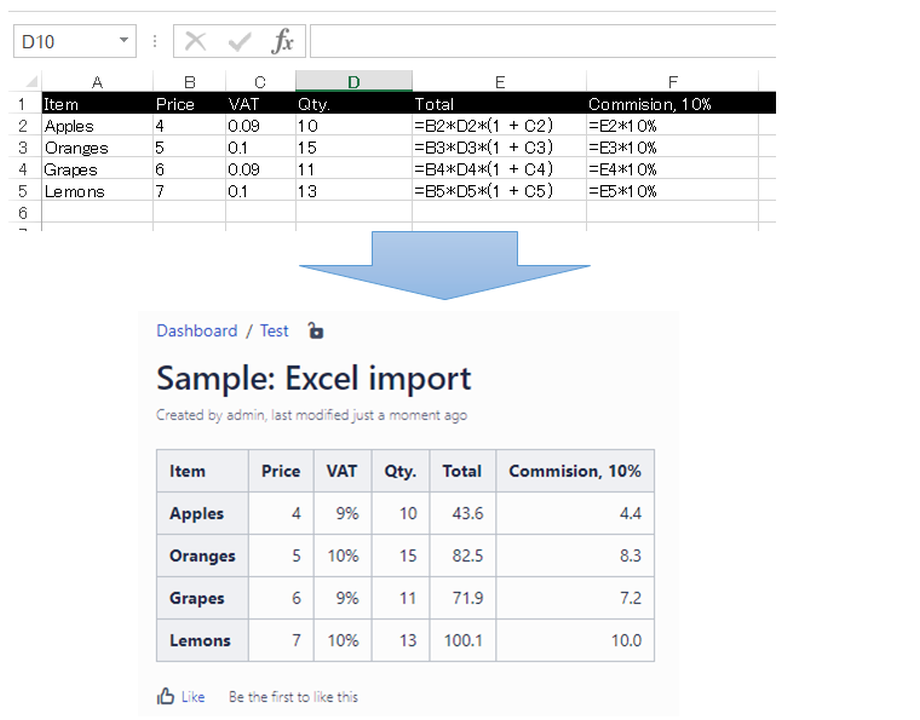 Import your Excel sheets