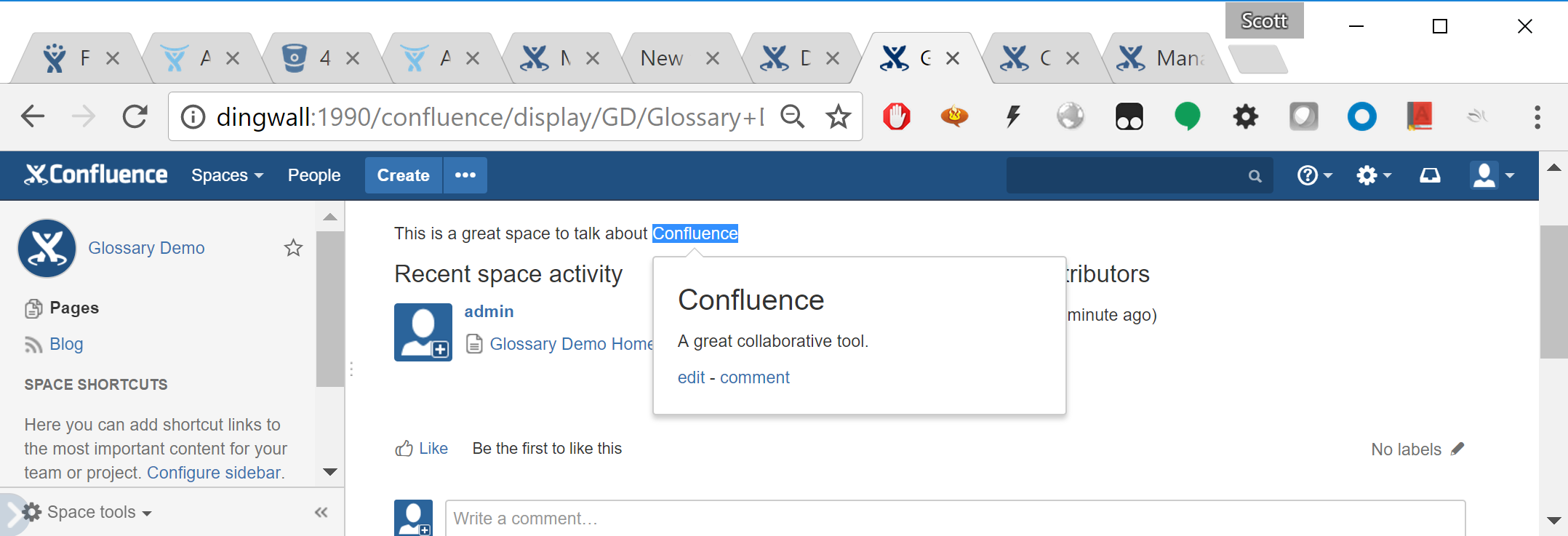 Highlight and Select Definition to see it