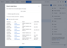 Audit log on single page with Last synced date