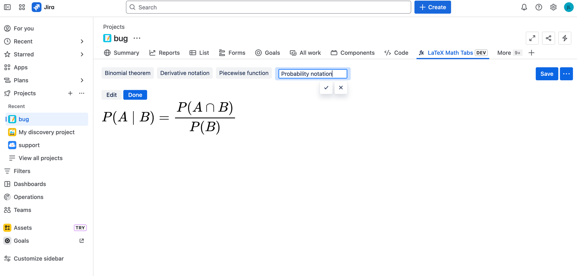 Use tabs to separate logic, explanations, and calculations