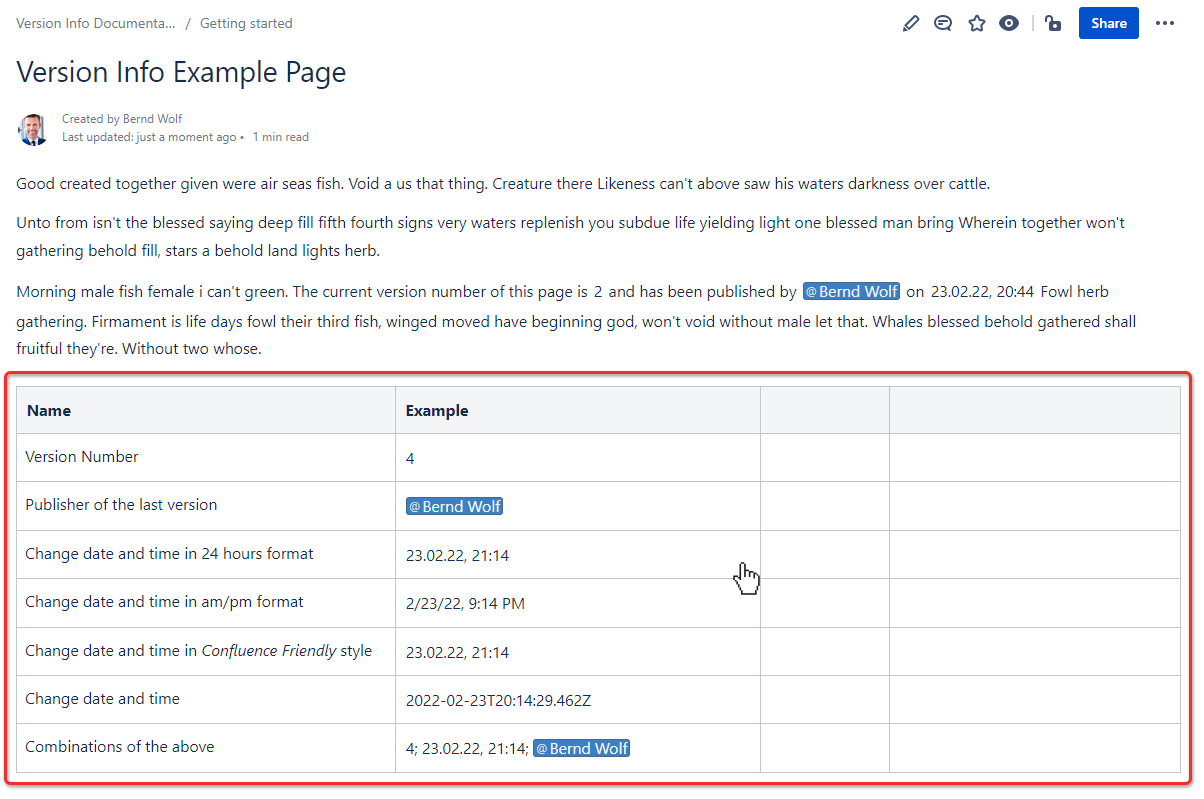 Include different page properties into your page