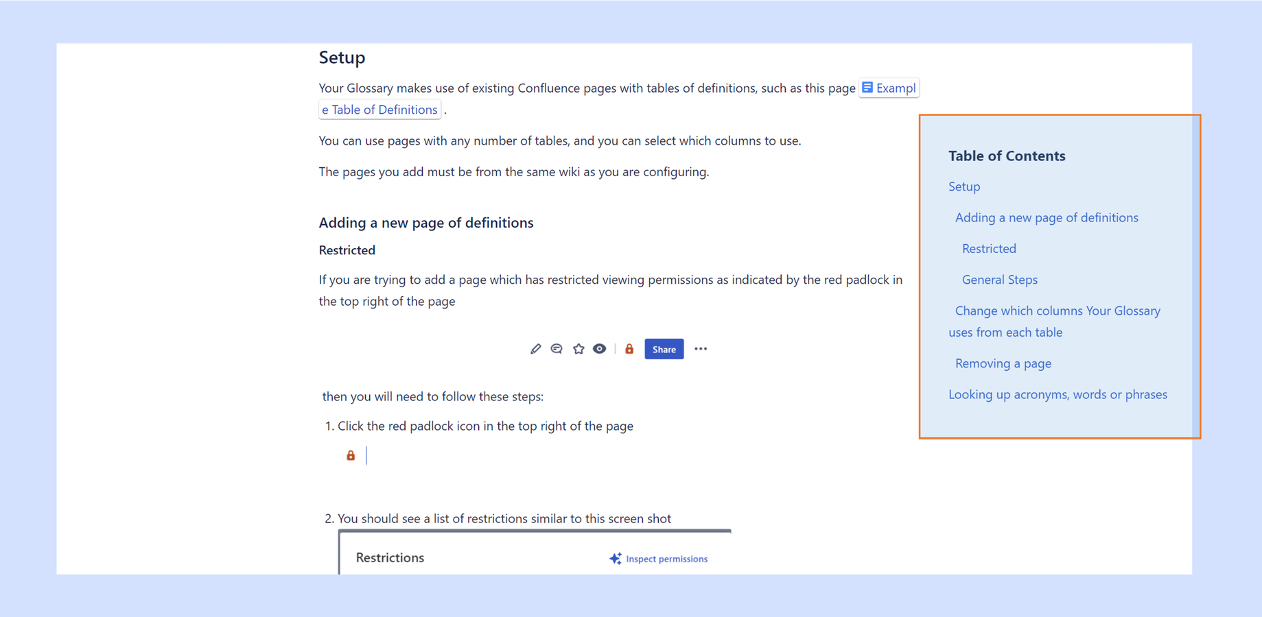 Show a Table of Contents to the side of your pages