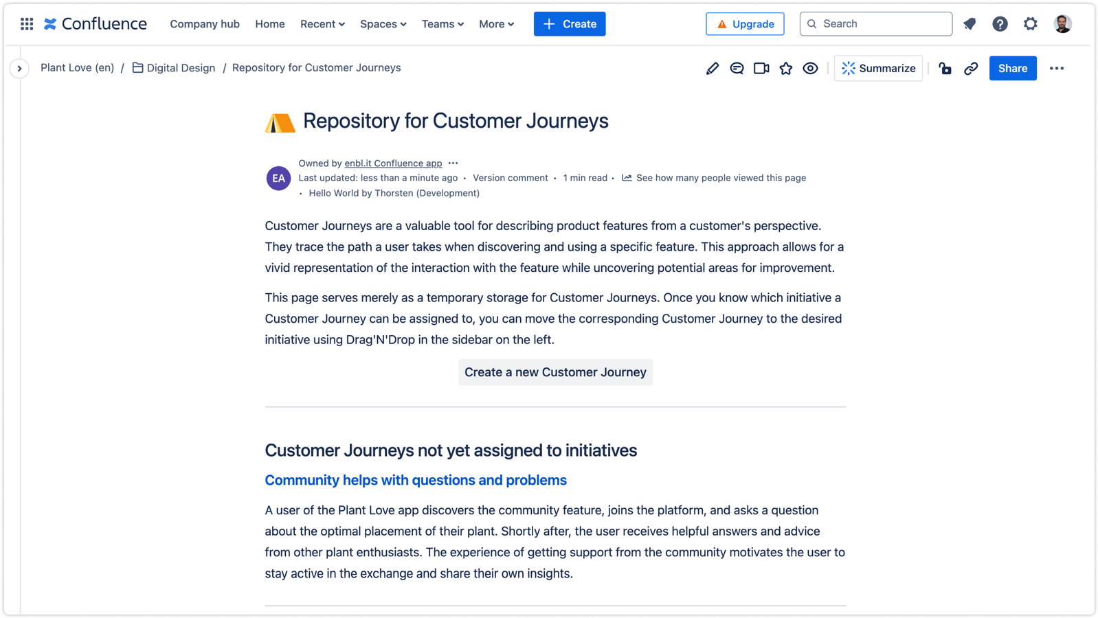 Describe features with Customer Journeys