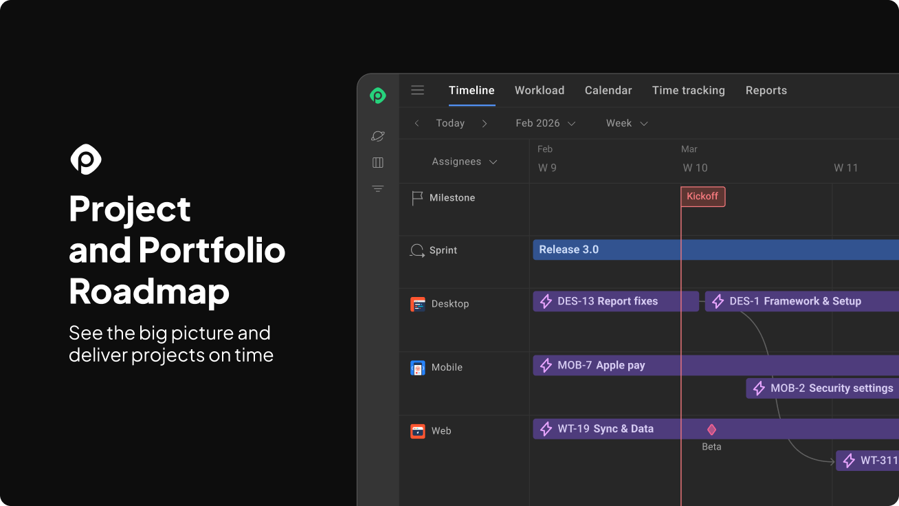 Build a visual Jira portfolio management roadmap to get an overview of how all your projects are progressing. Manage releases and highlight key dates with milestones to check whether your work is on schedule.