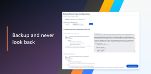 Take a backup of settings and restore them on a new instance