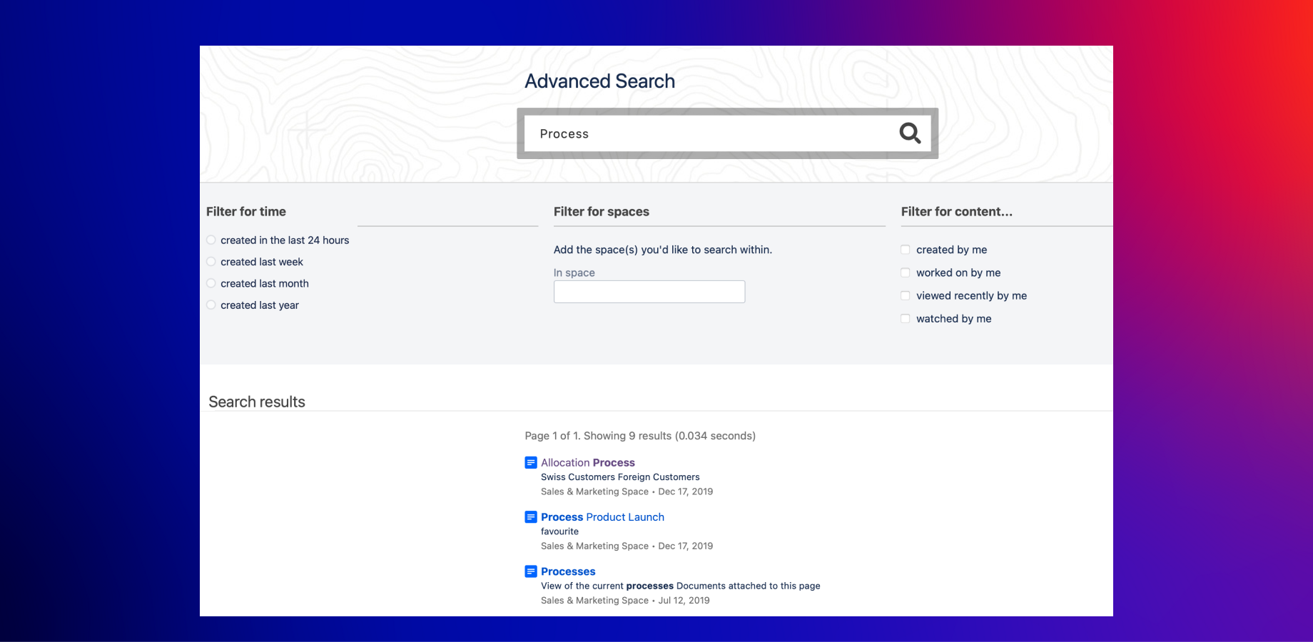 Adapt the macros in the templates to match your individual needs. Use CQL for precise results, change the background image, texts, etc.