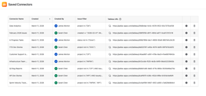 Saved Connectors Page