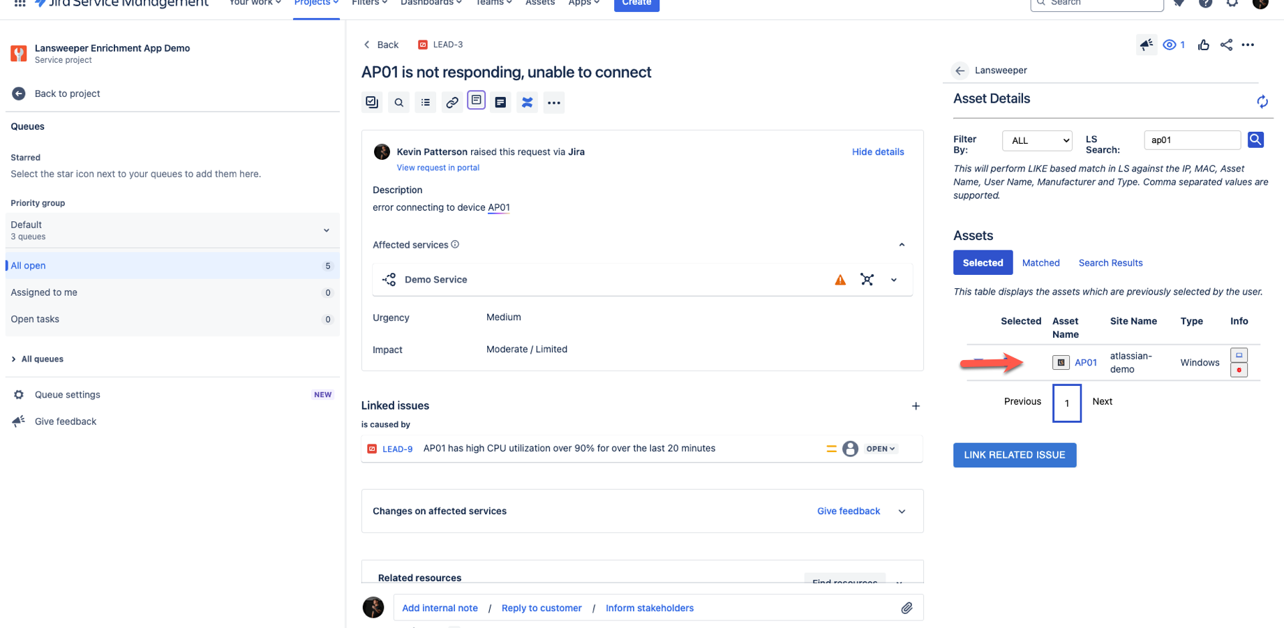 Jira Issue Enrichment with Lansweeper IT Asset