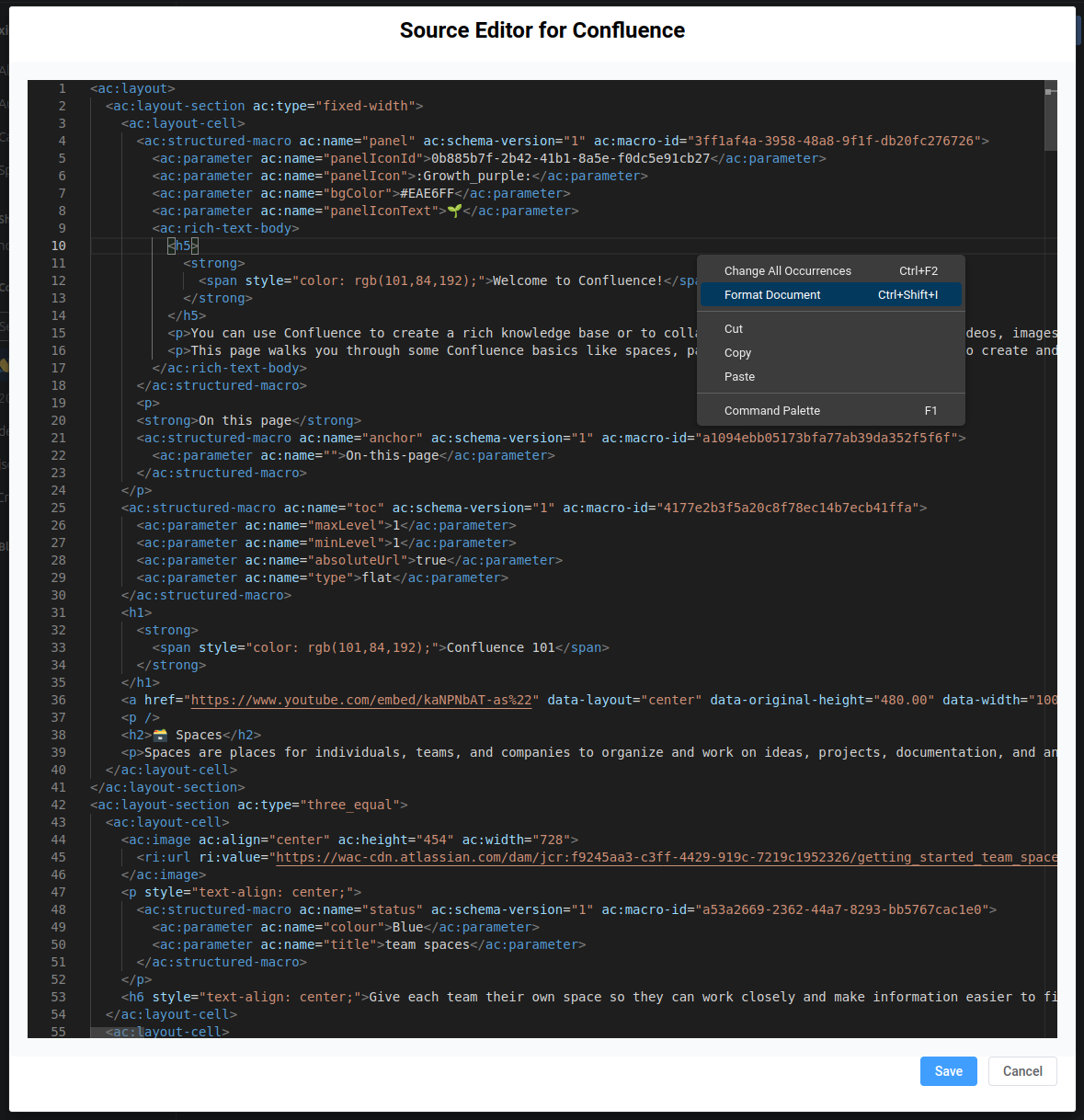 Built-in formatting capabilities