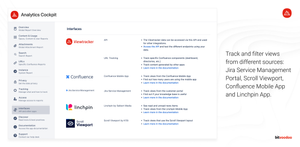 Track and filter views from different sources: Jira Service Management Portal, Scroll Viewport, Confluence Mobile App and Linchpin App.