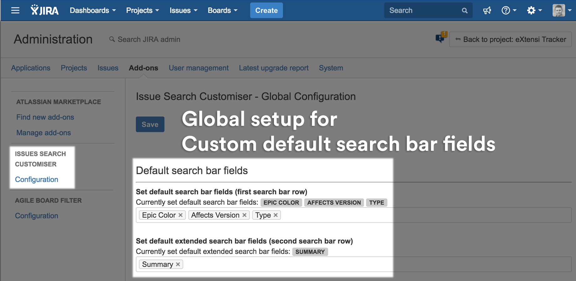 Global and user configuration