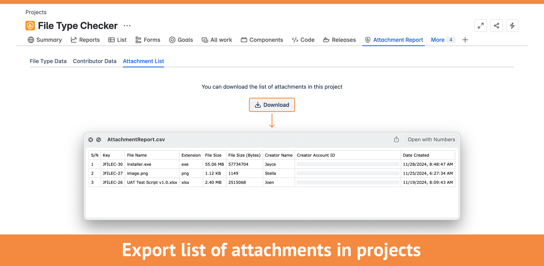 There is no need to check each and every issue in the project to find an attachment