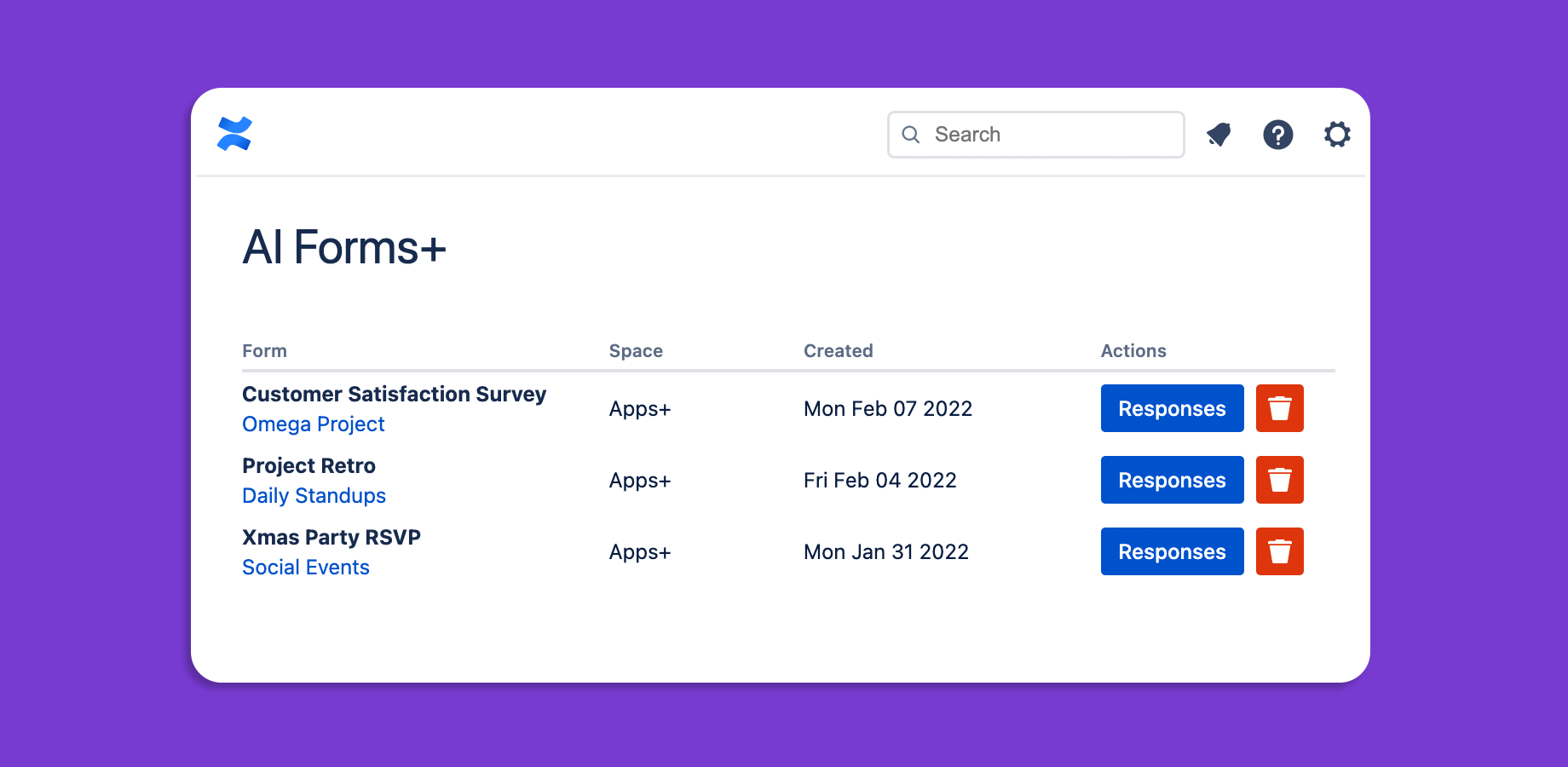 View responses from all your forms and surveys