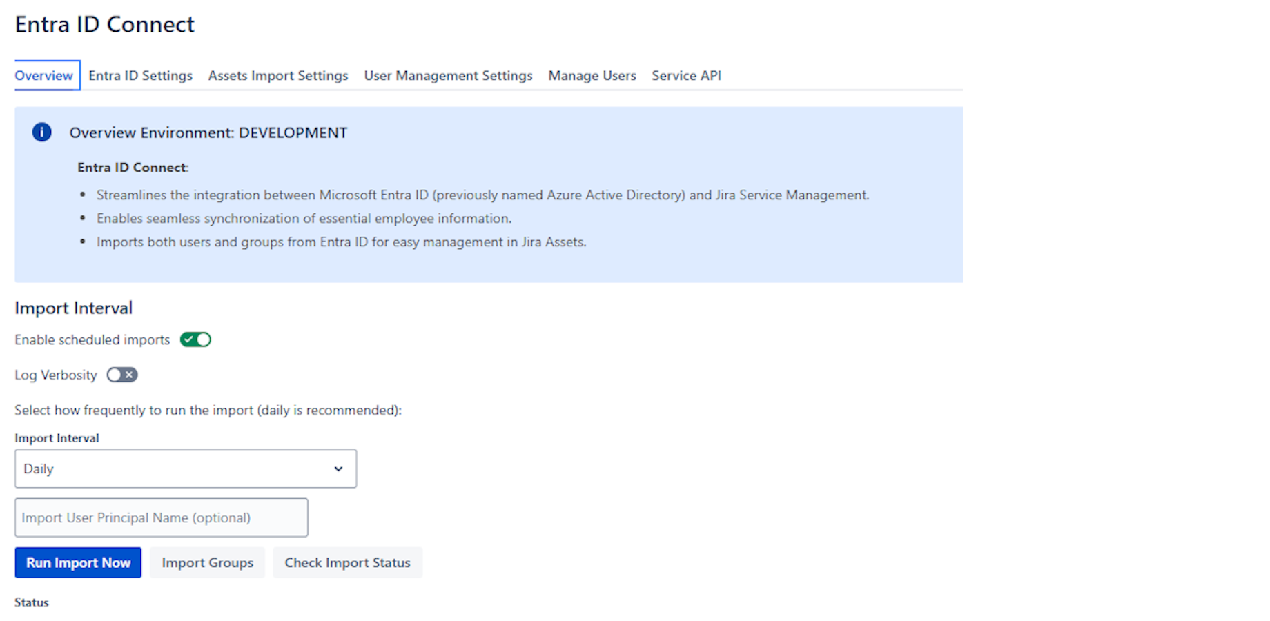 Entra ID Connect Administration Page provides a step-by-step configuration interface and the ability to run Entra ID user & group operations directly from the Admin Page.