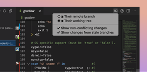 Indicators in the gutter of your editor show the changes others are making. Computed from all active branches, the indicators update as you and your team code together.