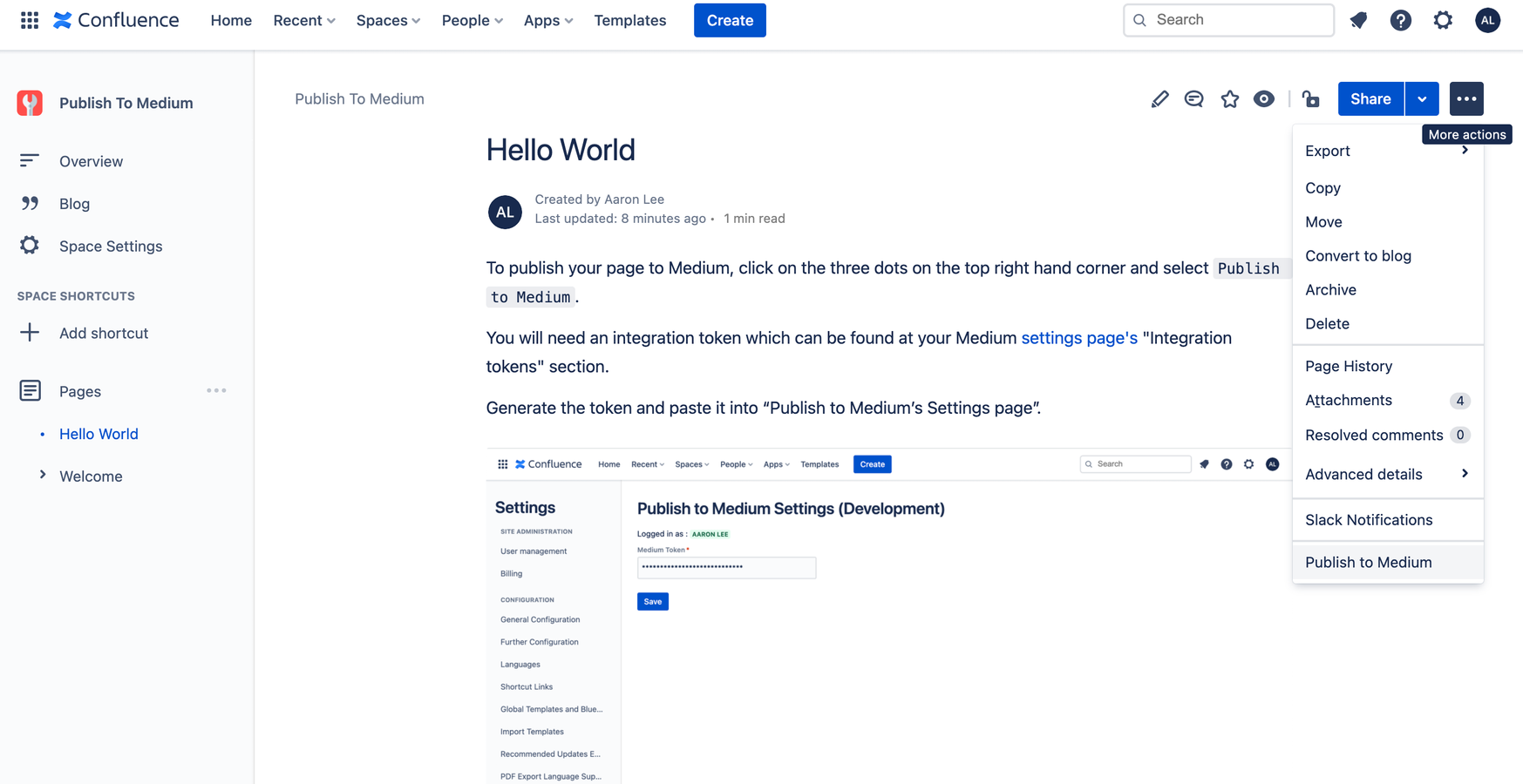 One click publish
