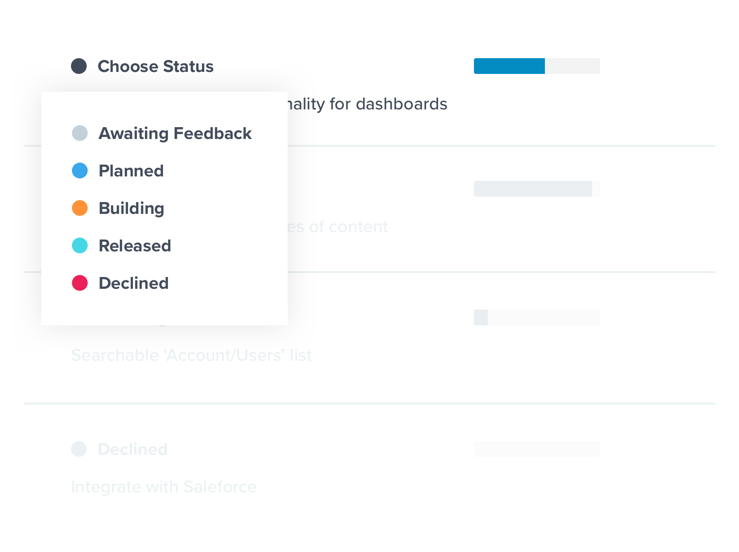 Create a seamless process between development and product teams. Transparent and automated communication across your teams and customer base.