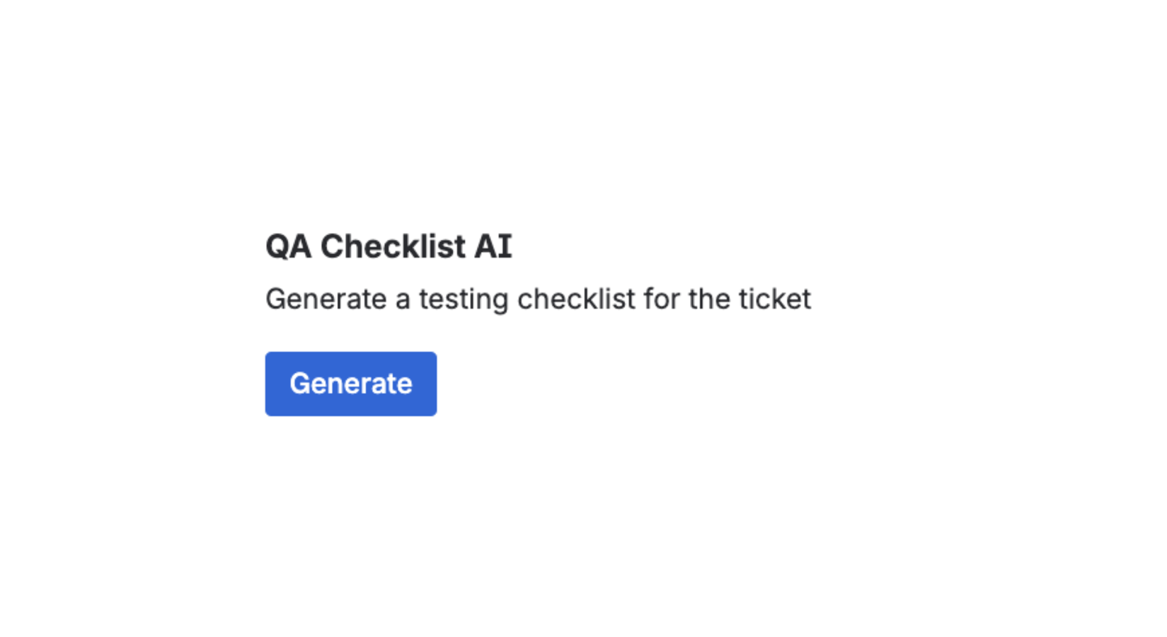 Generate QA checklist