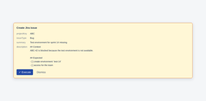 Human-in-the-loop: the AI proposes an issue, comment or page; nothing is written until you click Execute.