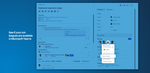 In the issue, you can see if your colleagues are available in Microsoft Teams. You can instantly call them, send a message, or schedule a meeting coming from Jira.