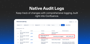 Soteri Native Confluence Audit Log