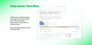 Define your testing scope and see how many times each Test has been executed, along with its latest status in the Test Plan.