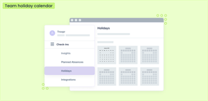 Team holiday calendar
