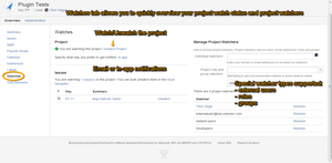 Watch tab to overview your project watch status and manage project watchers