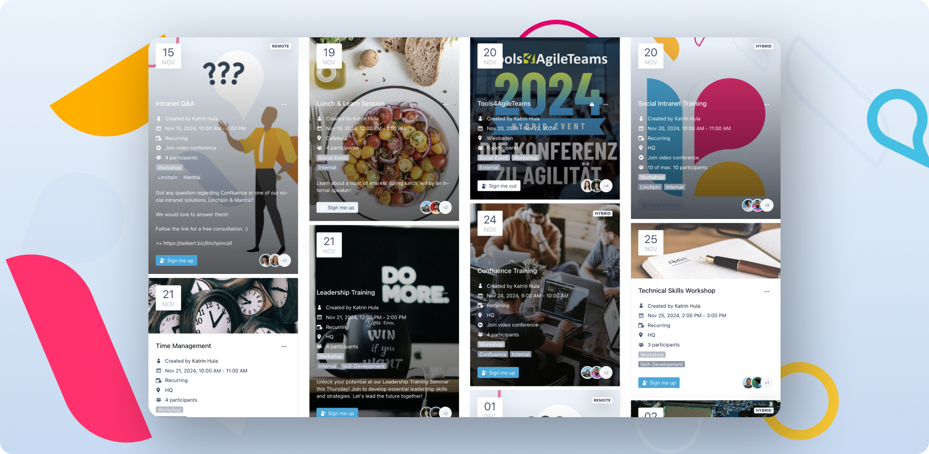 Get a clear overview of all events with the central events hub