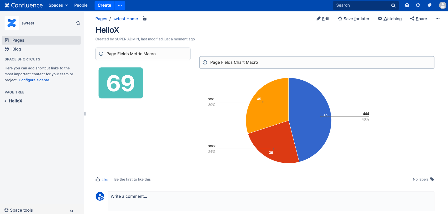 Page Fields Custom Metric & Chart Macros