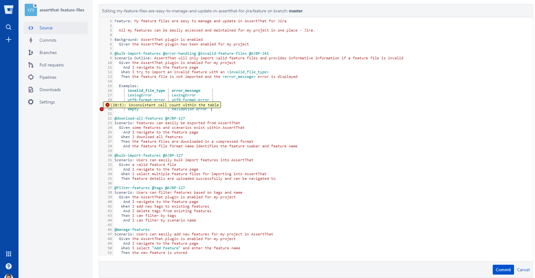 Easy to use Gherkin editor
