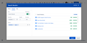 Order by title, created or last modified (ASC or DESC)