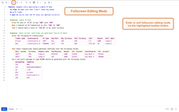 Fullscreen Editing Mode