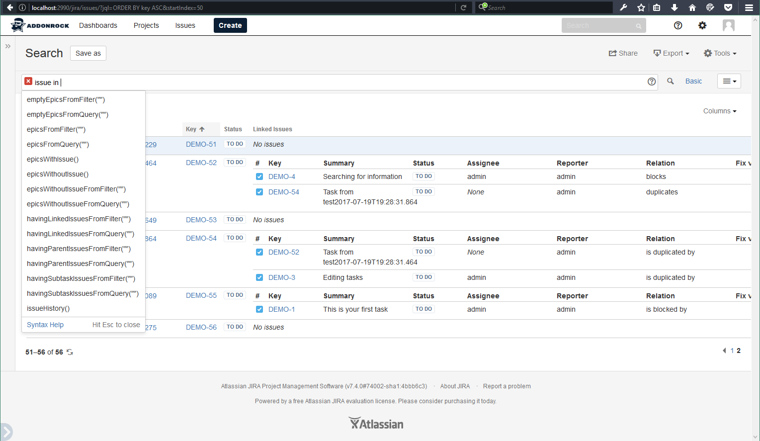 20+ powerful JQL functions and Linked issue custom field with complete control of linked issue details.