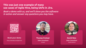 This was just one example of many use cases of Agile Hive, being SAFe in Jira. Book your personal demo today to learn how Agile Hive can improve your teams productivity and efficiency.