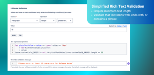Ultimate Validator – ensure a minimum paragraph length - a powerful Jira workflow validator that simplifies text validation.