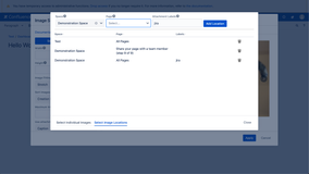Choose a dynamic location for images, so they get selected based on the space, page or image label.