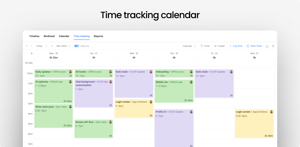 Drag and drop work items to visualize time spent on the calendar view.