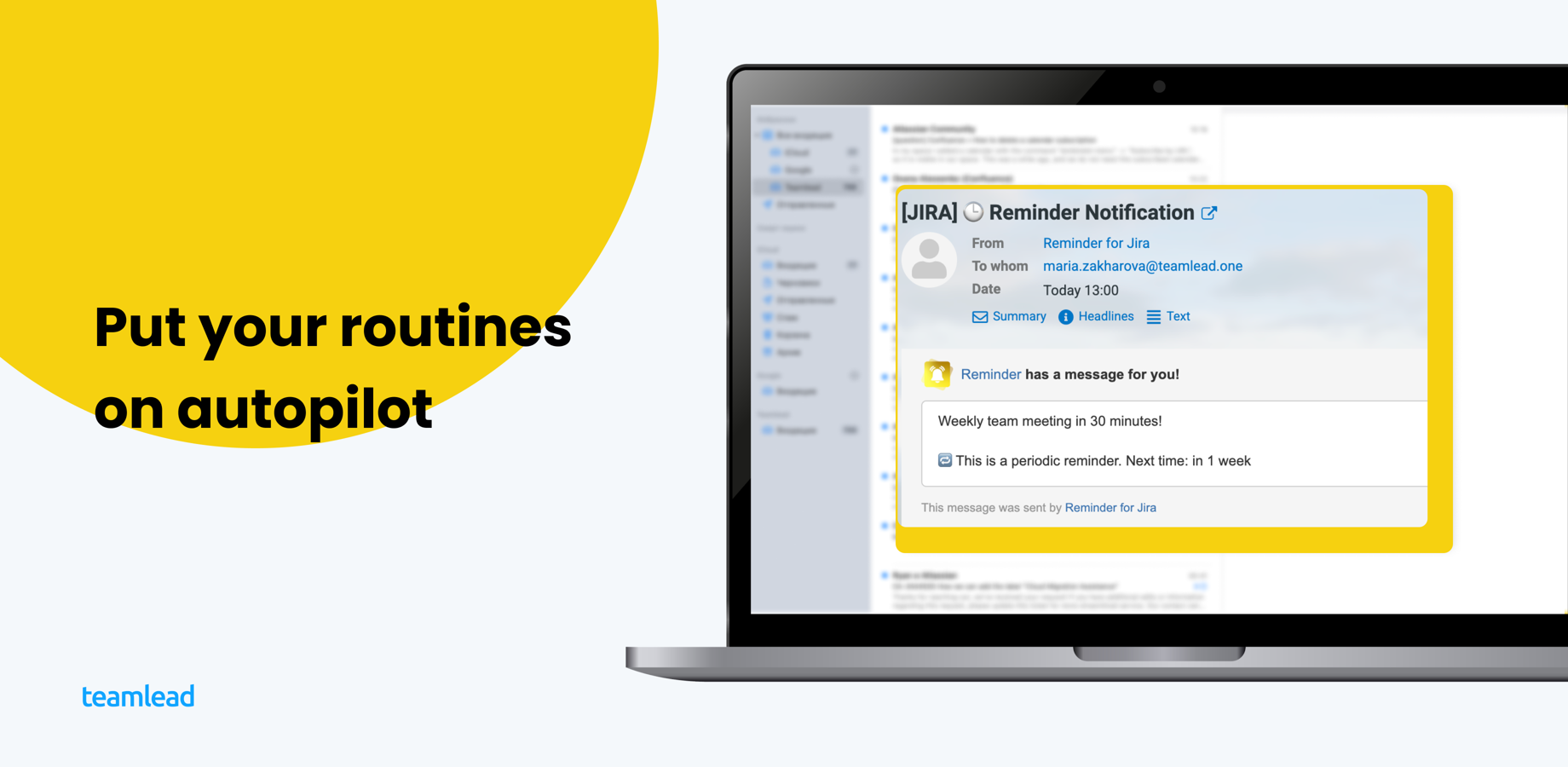 Set repetitive Jira tasks on autopilot with Reminder for Jira DC. Scheduling, recurring alerts, and operational task automation.