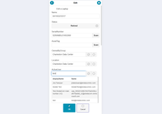 Edit assets.  Use lookups to populate other Asset data, such as location, owner, etc.