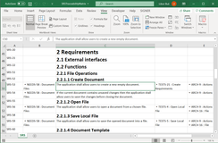Export requirements into MS Word, MS Excel, HTML, PDF and other formats.