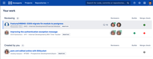 Shadow merge commit build status is displayed against each pull-request in list view on Dashboard and repository pull-requests interfaces