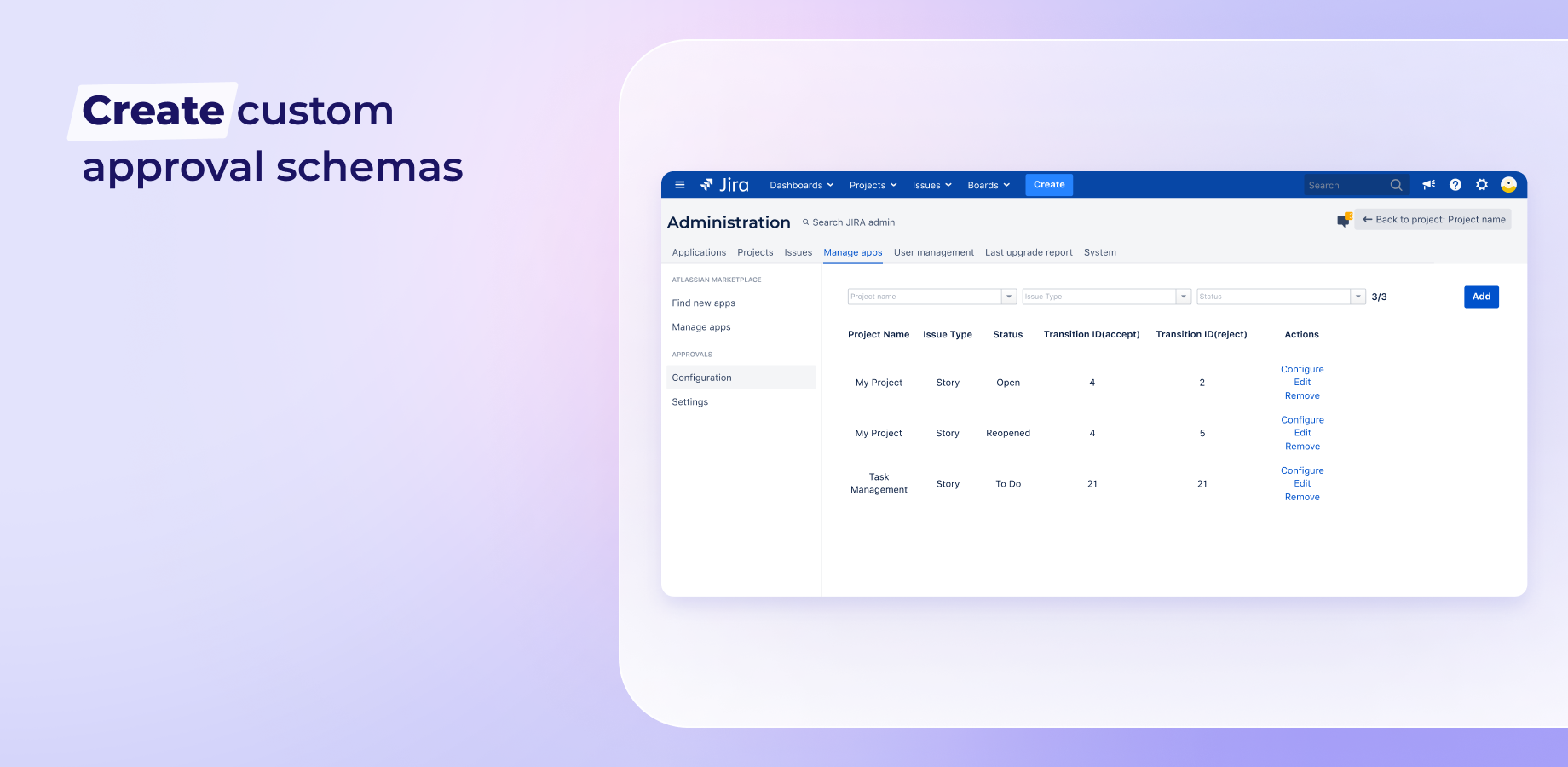 Create custom approval schemas