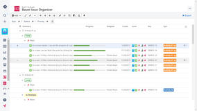 View and sort project issues using hierarchical lists.