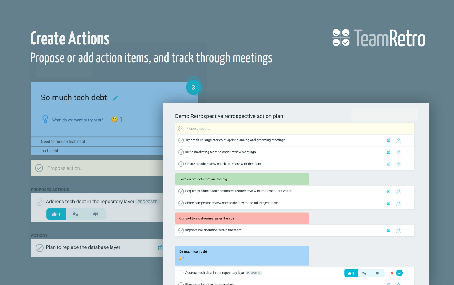 Facilitate action-oriented discussions that can be captured and tracked from meeting to meeting.