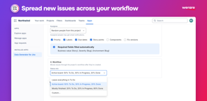 Spread generated issues across your workflow: keep everything in To Do, pick a preset like Active board or Mostly finished, or set your own To Do, In Progress and Done split so boards show real progress.