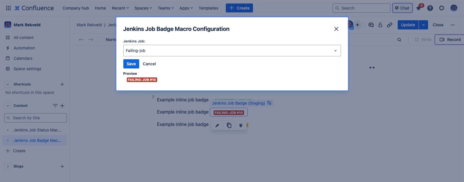 Simplified macro configuration