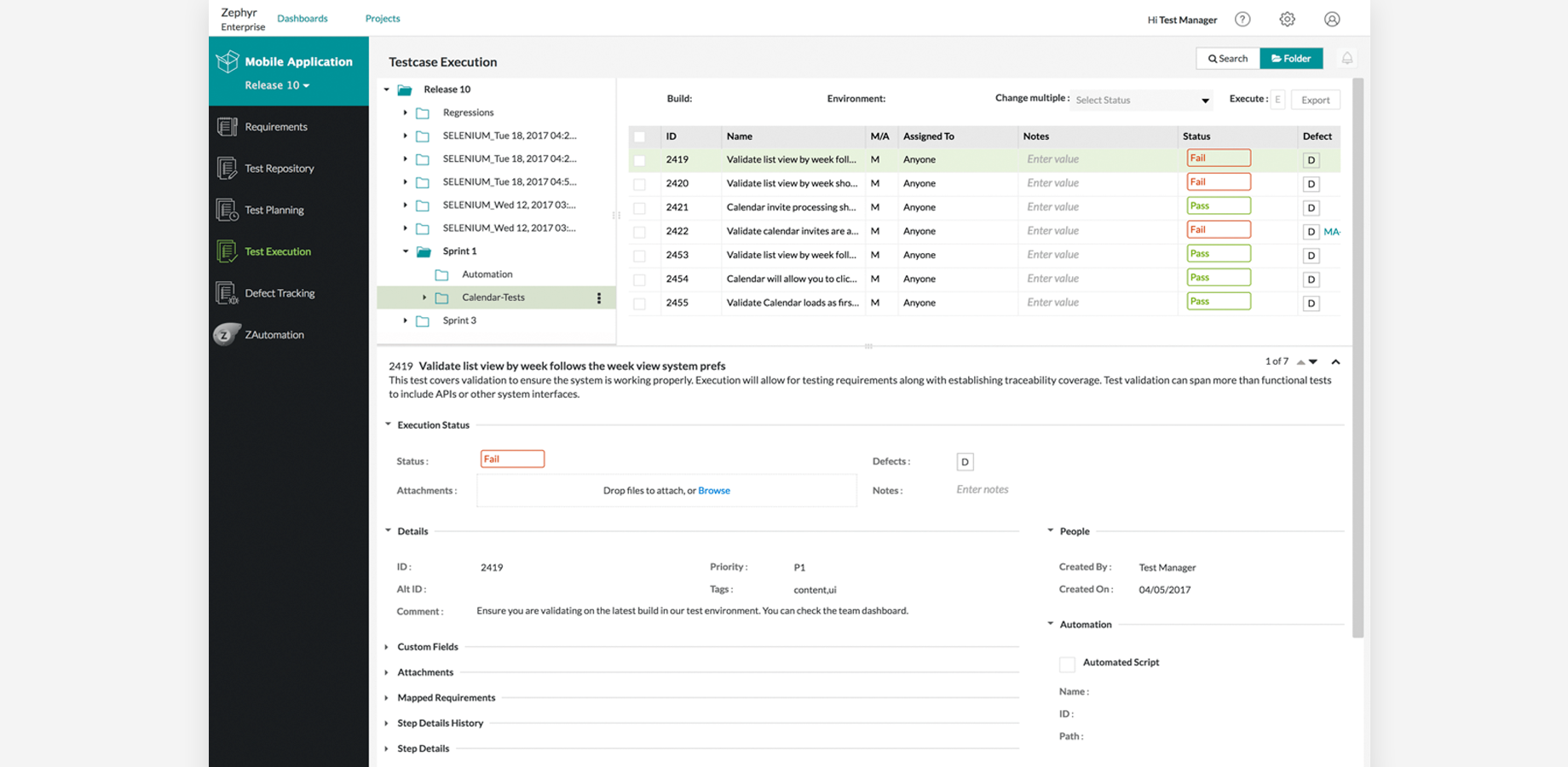 Create test cases and publish test results in real-time